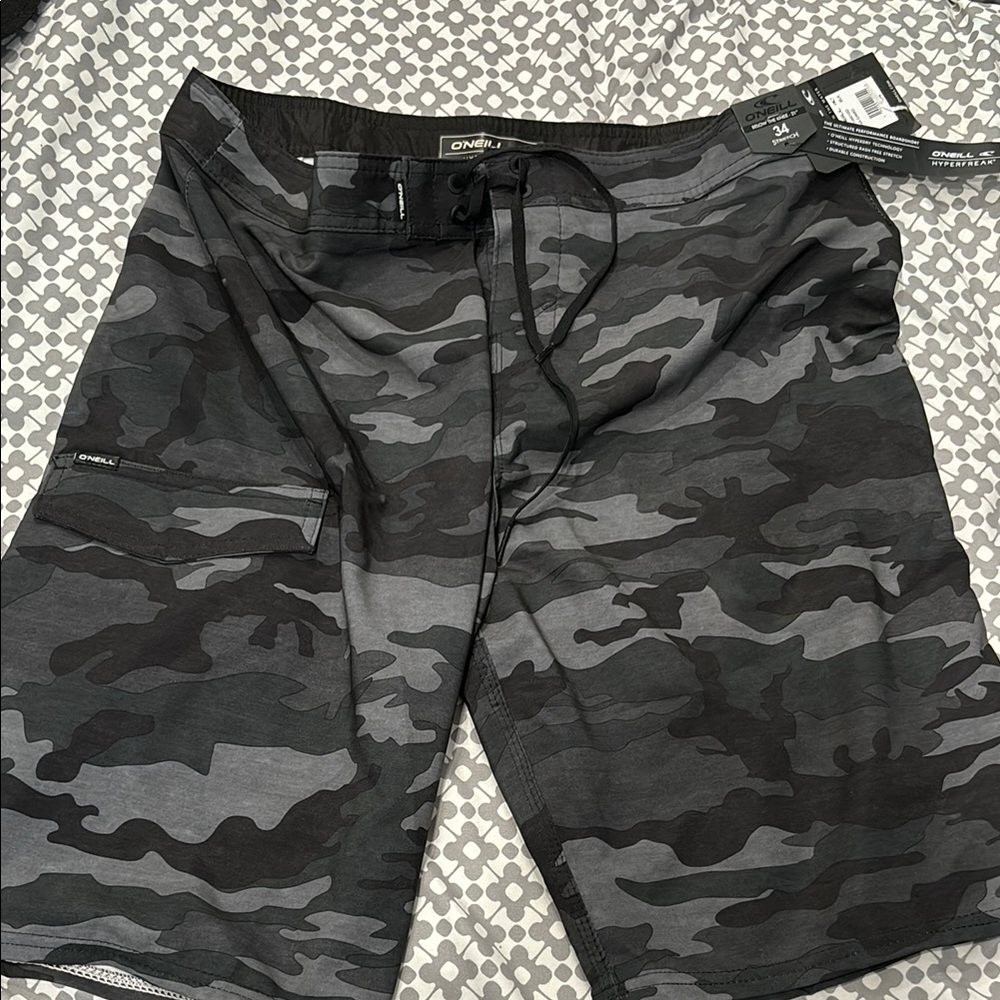 O'Neill Black and Gray Camouflage Shorts